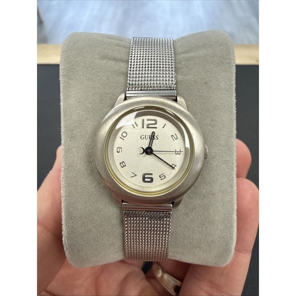 VTG Women’s Guess Watch Silver Tone Stainless Mesh Wristwatch